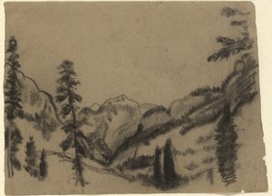 Horská krajina s jedlemi od Arthur B. Davies
