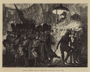Graphic America, Tammany Democratic Procession v New Yorku od Arthur Boyd Houghton