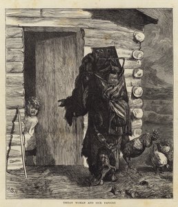 Indická žena a nemocný Papoose od Arthur Boyd Houghton