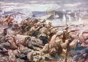Hrdinská ruská zadní voj ve velkém polském ústupu (barva litho)