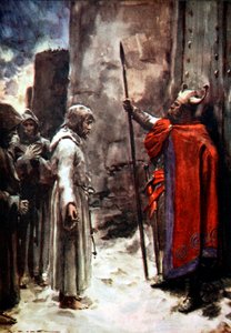 Jindřich IV Němec před branami Canossa, Itálie, 1077 1913