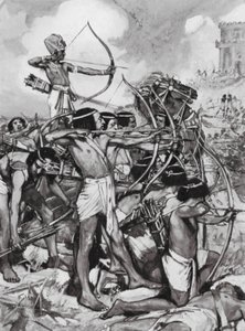 Thothmes III útočí na Syřany, XVIII. dynastie (litografie)