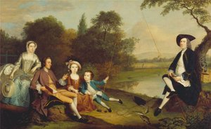 Portrét rodiny, tradičně známé jako rodina Swaine z Fencroftu v hrabství Cambridgeshire od Arthur Devis