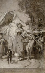 Dvě grisailles "Hermann a Dorothea" od Arthur Georg Freiherr von Ramberg