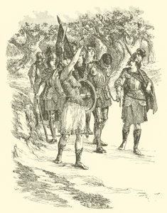 Dobrodružství sira Artegalla, královny Amazonek (rytina) od Arthur George Walker