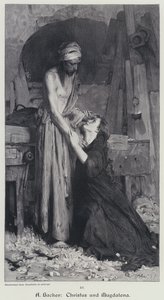 Kristus a Magdalena (rytina) od Arthur Hacker