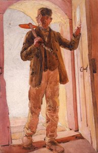The Worker (tužka a akvarel na papíře (na desce))