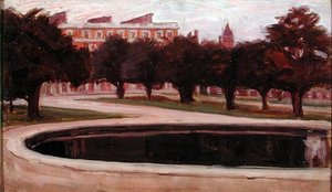 Hampton Court Palace (olej na panelu) od Arthur Haythorne Studd