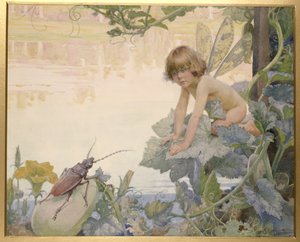 Víla a brouk, 1922 (wc na papíře)