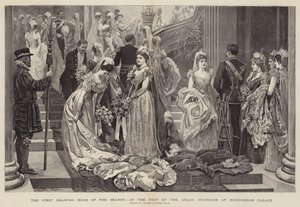 První salon sezóny, na úpatí Velkého schodiště v Buckinghamském paláci od Arthur Hopkins