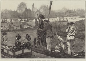 Oxford a Cambridge Boat-Race, povzbuzující vítěze od Arthur Hopkins