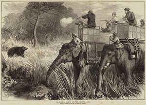 Princ z Walesu v Terai, střílející medvěda od Arthur Hopkins