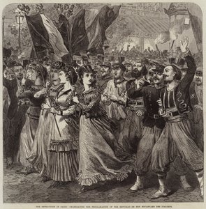 Revoluce v Paříži, oslava Vyhlášení republiky na Boulevard des Italiens od Arthur Hopkins