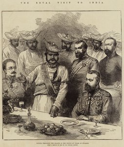 Královská návštěva Indie, Scindia, která navrhuje zdraví prince z Walesu na Gwalioru od Arthur Hopkins