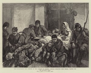 Rusko-turecká válka, zahájení kampaně v Evropě, rodiny migrující z Ibraily, čekající na půlnoční vlak