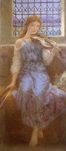 Dívka s houslemi od Arthur Hughes