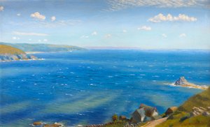 Studie pro Hannafore, West Looe (olej na palubě) od Arthur Hughes