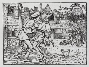 Hans Christian Andersen: Velký Claus a Malý Claus (litho) od Arthur Joseph Gaskin