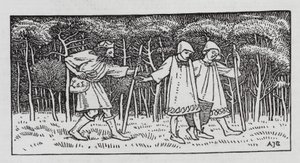 Hans Christian Andersen: The Elfin Hill (litho) od Arthur Joseph Gaskin