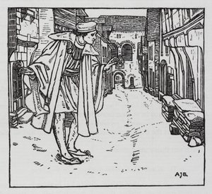 Hans Christian Andersen: The Goloshes of Fortune (litho) od Arthur Joseph Gaskin