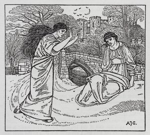 Hans Christian Andersen: Příběh matky (litho) od Arthur Joseph Gaskin