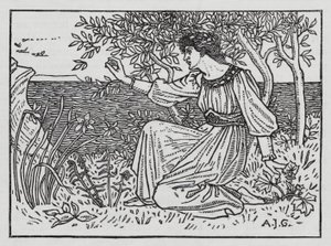 Hans Christian Andersen: Divoké labutě (litho) od Arthur Joseph Gaskin