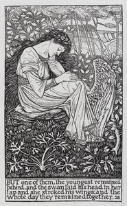 Hans Christian Andersen: Divoké labutě (litho) od Arthur Joseph Gaskin