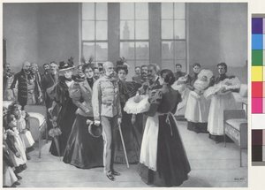 Císař František Josef s doprovodem