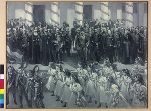 Pocta školákům v Záhřebu 1895