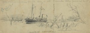 USS Currituck a remorkér Seth Low na řece Pamunkey, 1862