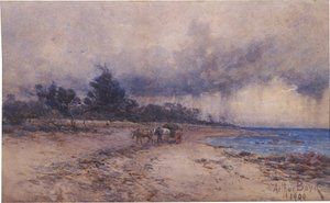 bez názvu (shromažďování mořských řas před bouří, pláž Sandringham) od Arthur Merric Boyd