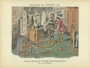 Den v životě feudálního barona ve 12. století (barevná litografie) od Arthur Moreland