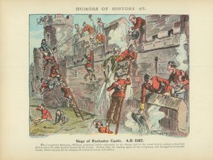 Obléhání hradu Rochester. 1087 n. l. (barevná litografie)