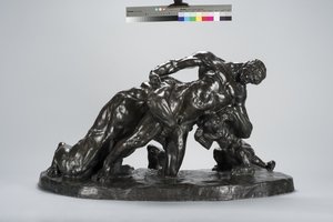 Muž zamčený v boji s mládětem lvice (bronz) od Arthur Putnam