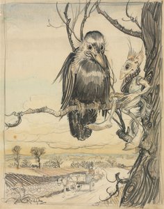 Veverka a vrána od Arthur Rackham