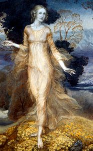 Mladá žena v zahradě, cca 1920 (akvarel na papíře) od Arthur Rackham