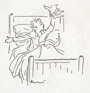 Chlapec v posteli od Arthur Rackham
