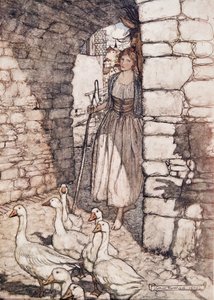 Běda! Milá Falado, tam visíš .. , z Pohádek bratří Grimmů, hospoda. 1909 od Arthur Rackham