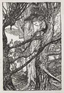 Alice jako had mluvící s holubem od Arthur Rackham