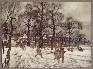 Odpoledne, kdy byly zahrady bílé od sněhu, od Petera Pana v Kensington Gardens od J M Barrieho (1860 - 1937), hospoda. 1906 od Arthur Rackham
