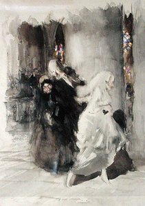 Na svatbě (akvarel na papíře) od Arthur Rackham