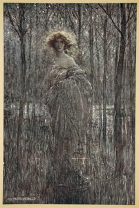 Krásná Heleno, která víc pohlcuje noc než ty ohnivé oči a světlo, ilustrace ze Snu noci svatojánské od Williama Shakespeara, 1908. od Arthur Rackham