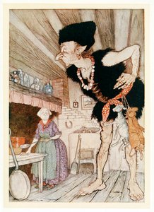 Fee-Fi-Fo-Fum, Cítím krev Angličana, forma English Fairy Tales, hospoda. 1922. od Arthur Rackham