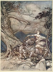 „Fricka se blíží v hněvu“, 1910. od Arthur Rackham