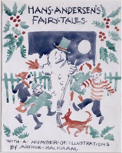 Skica přední obálky pro Hans Andersens Fairy Tales (wc na papíře) od Arthur Rackham
