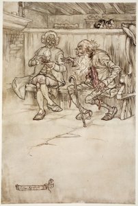 Dokonce jsem mluvil s Rip Van Winklem, který, když jsem ho viděl naposledy, byl velmi mrzutý stařec., z knihy Rip Van Winkle od Washingtona Irvinga, vyd. 1910 od Arthur Rackham