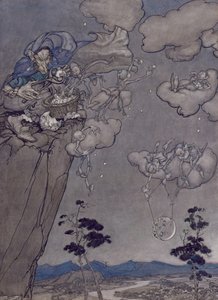 Ilustrace z Rip Van Winkle od Washingtona Irvinga (1783-1859) 1904 (pero a inkoust s wc na papíře) od Arthur Rackham