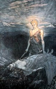 Ilustrace ze Siegfrieda a soumraku bohů, 1924. od Arthur Rackham