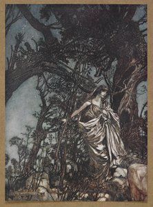 Nikdy tak unavený, nikdy tak běda. Scéna ze „Snu noci svatojánské“. od Arthur Rackham