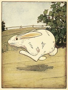 Peter nikdy nepřestal běhat, z hospody The Tale of Peter Rabbit. 1916 (barevné lito) od Arthur Rackham